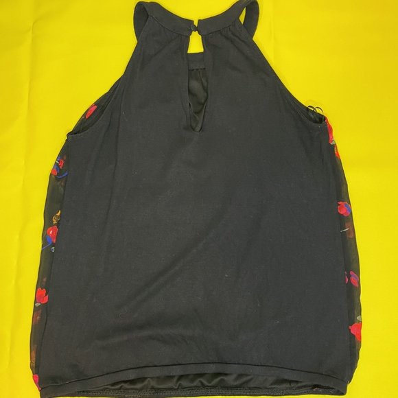 Express Floral Dressy Halter top, Black and red, Size XS - Picture 5 of 8